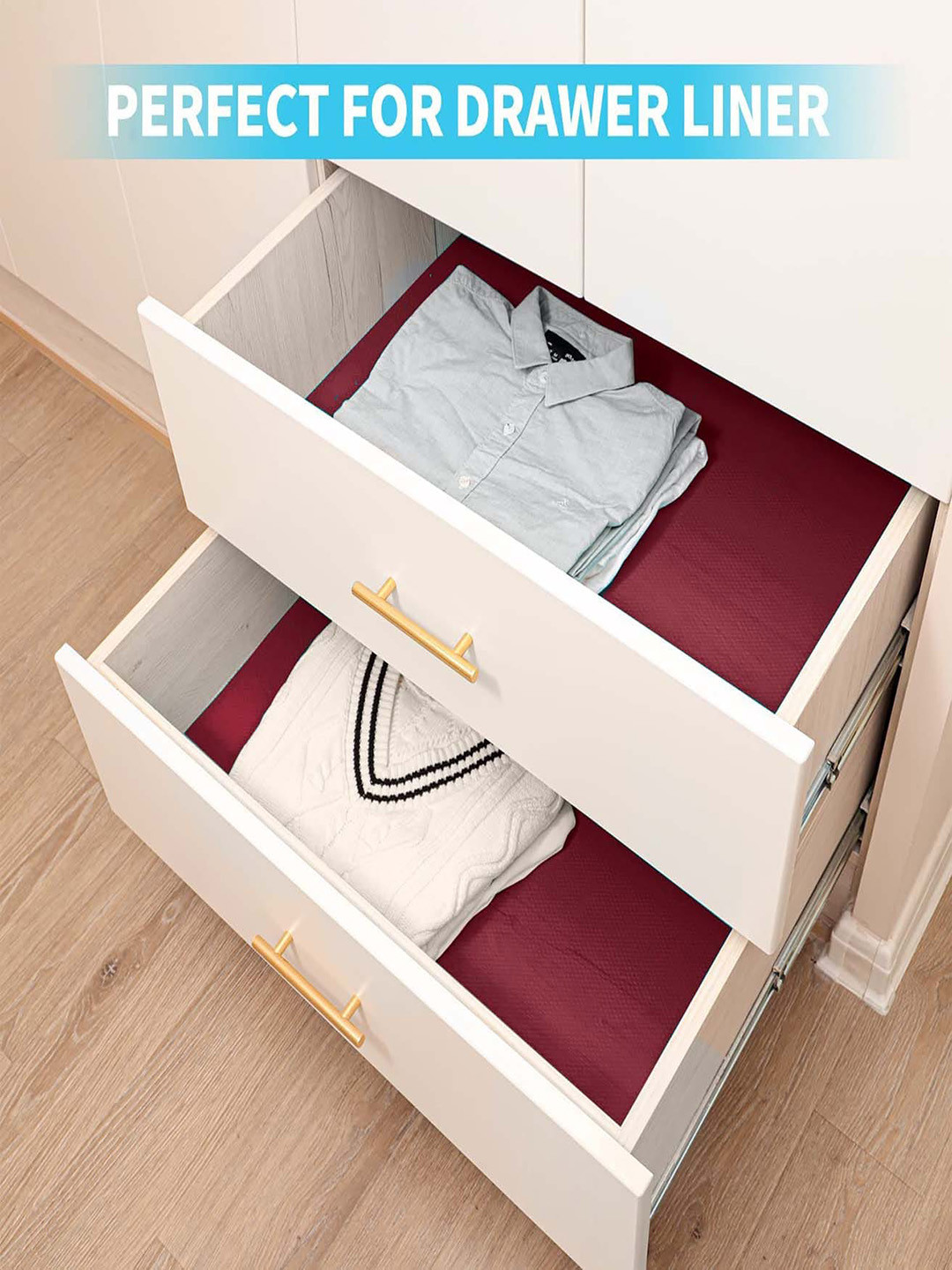 STITCHNEST Maroon Anti Slip Shelf Liner