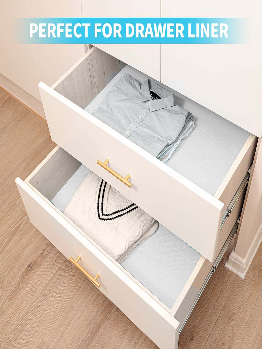 STITCHNEST White Anti Slip Shelf Liner