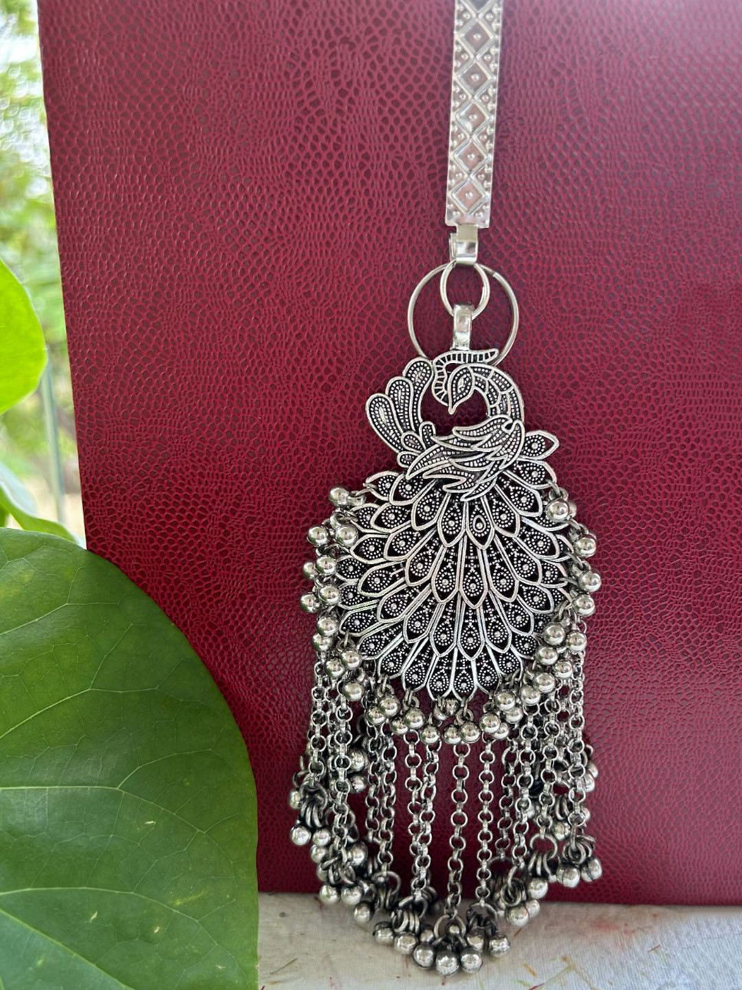 FIROZA Morni Oxidized Beaded Saree Gutch