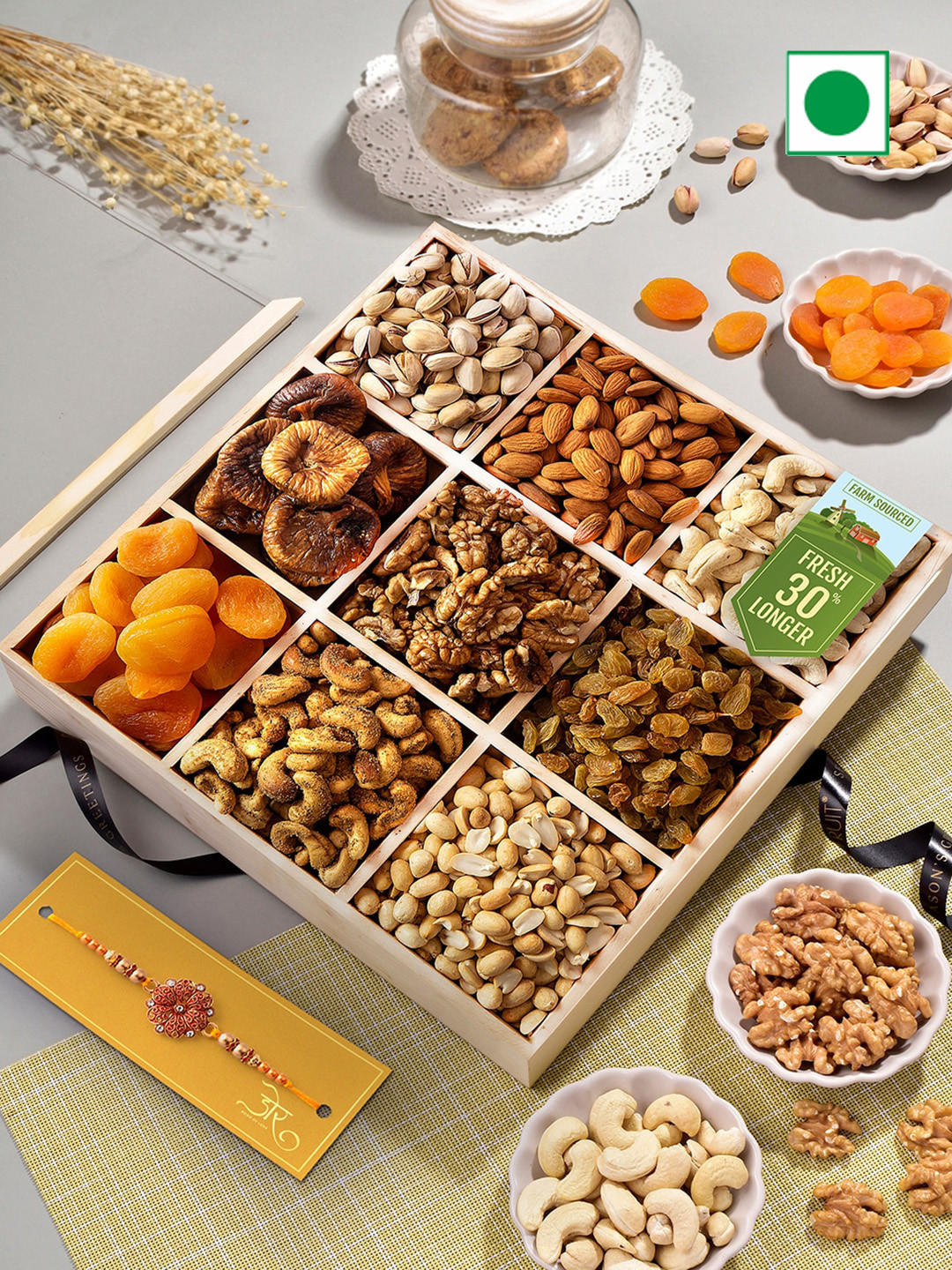 RawFruit Basic Nut Box with Rakhi 1300gms