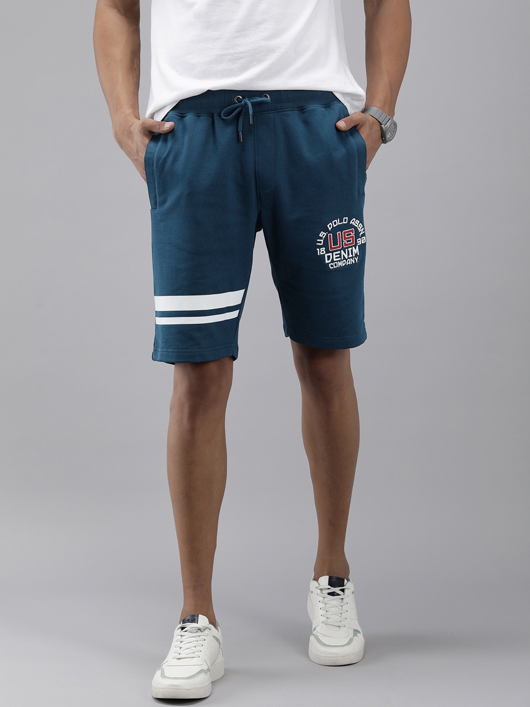 Buy U.S. Polo Assn. Denim Co. Men Brand Logo Embroidered Shorts