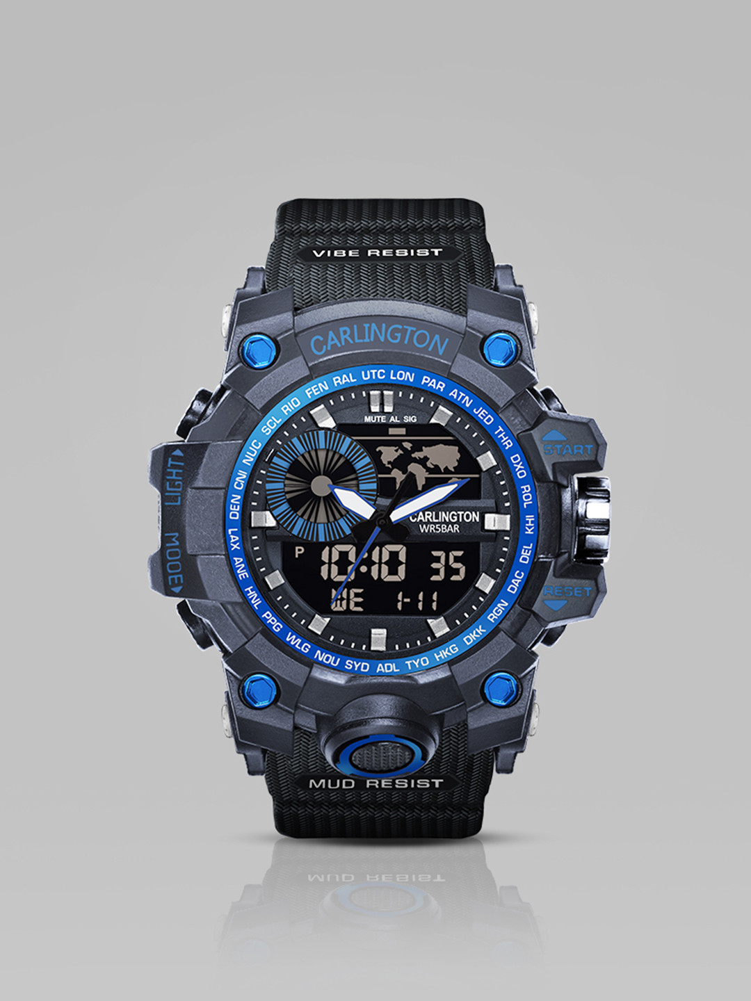 CARLINGTON Men Analogue and Digital Chronograph Watch CT 3388 Blue