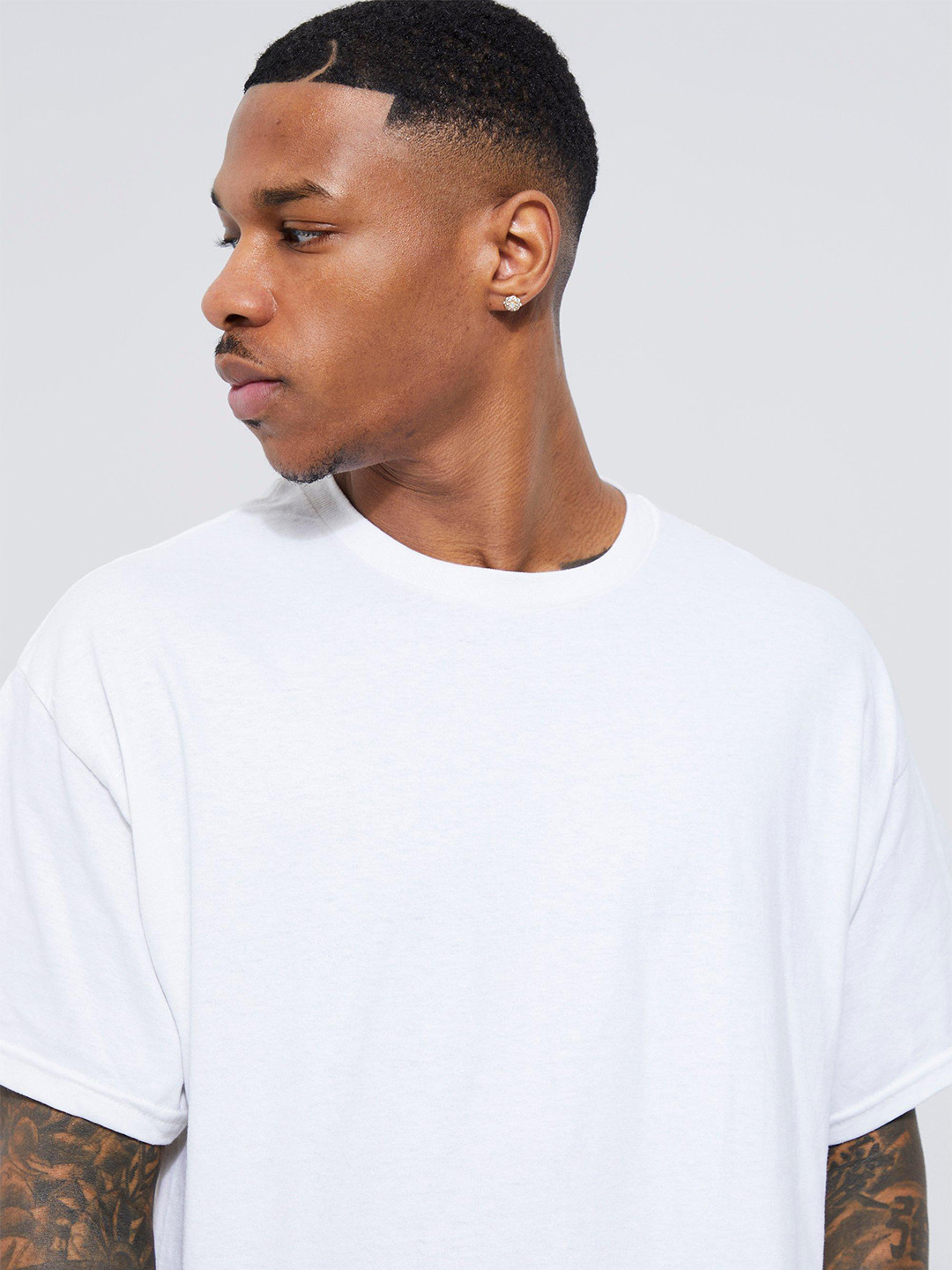 boohooMAN Tokyo Dragon Printed Drop-Shoulder Sleeves Pure Cotton Oversized T-shirt