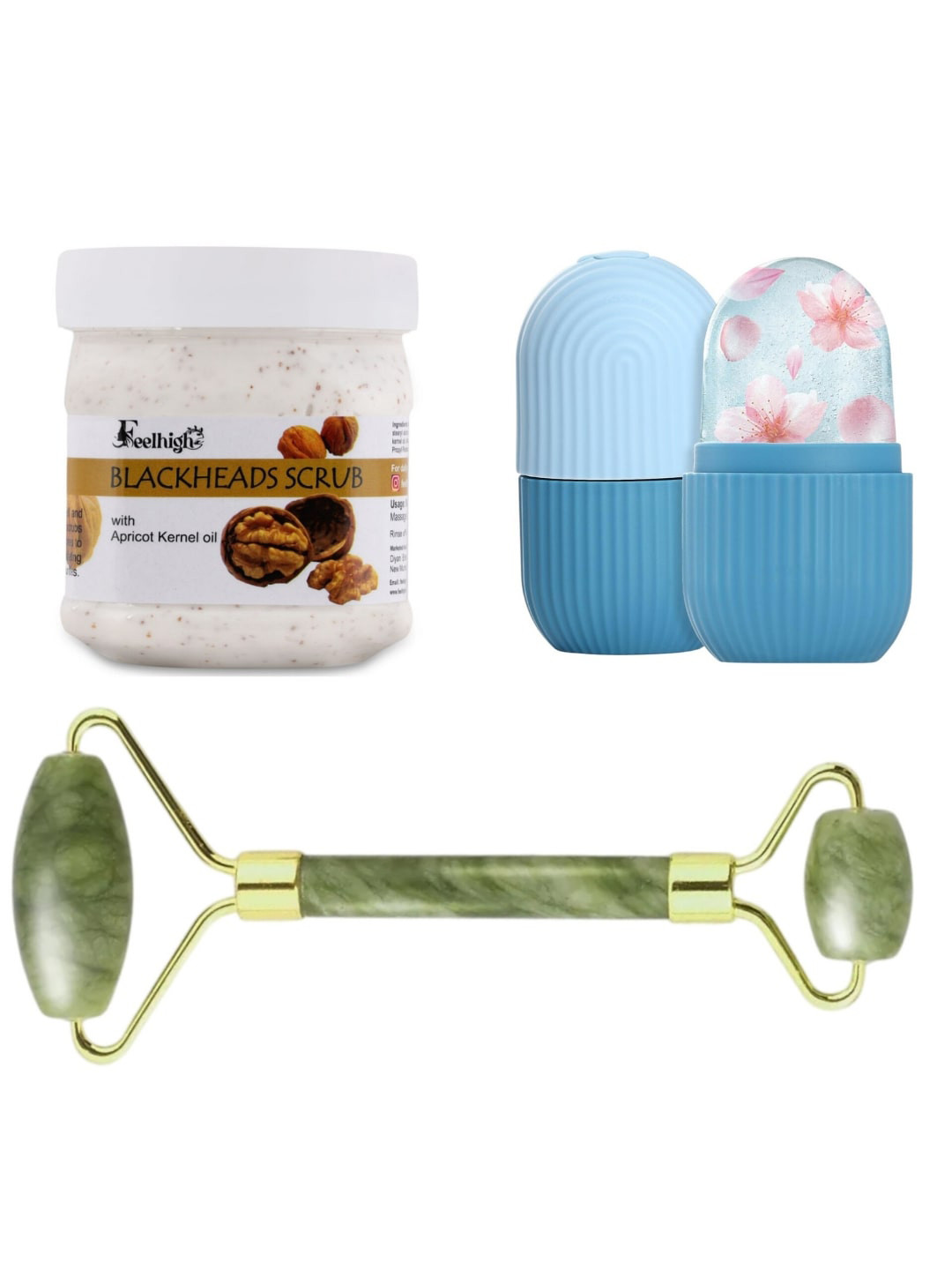 FEELHIGH Blackhead Scrub with Facial Ice Roller & Facial Massager