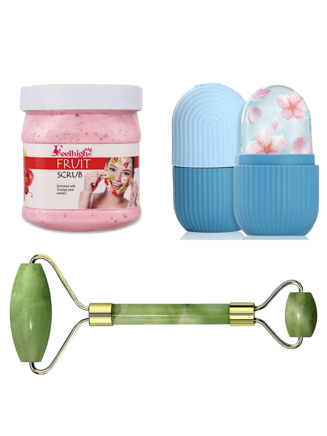 Mix Fruit Scrub with Facial Ice Roller & Facial Massager