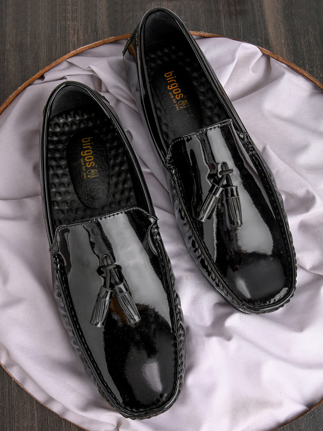 birgos Men Custom Orthotics Tassel Loafers