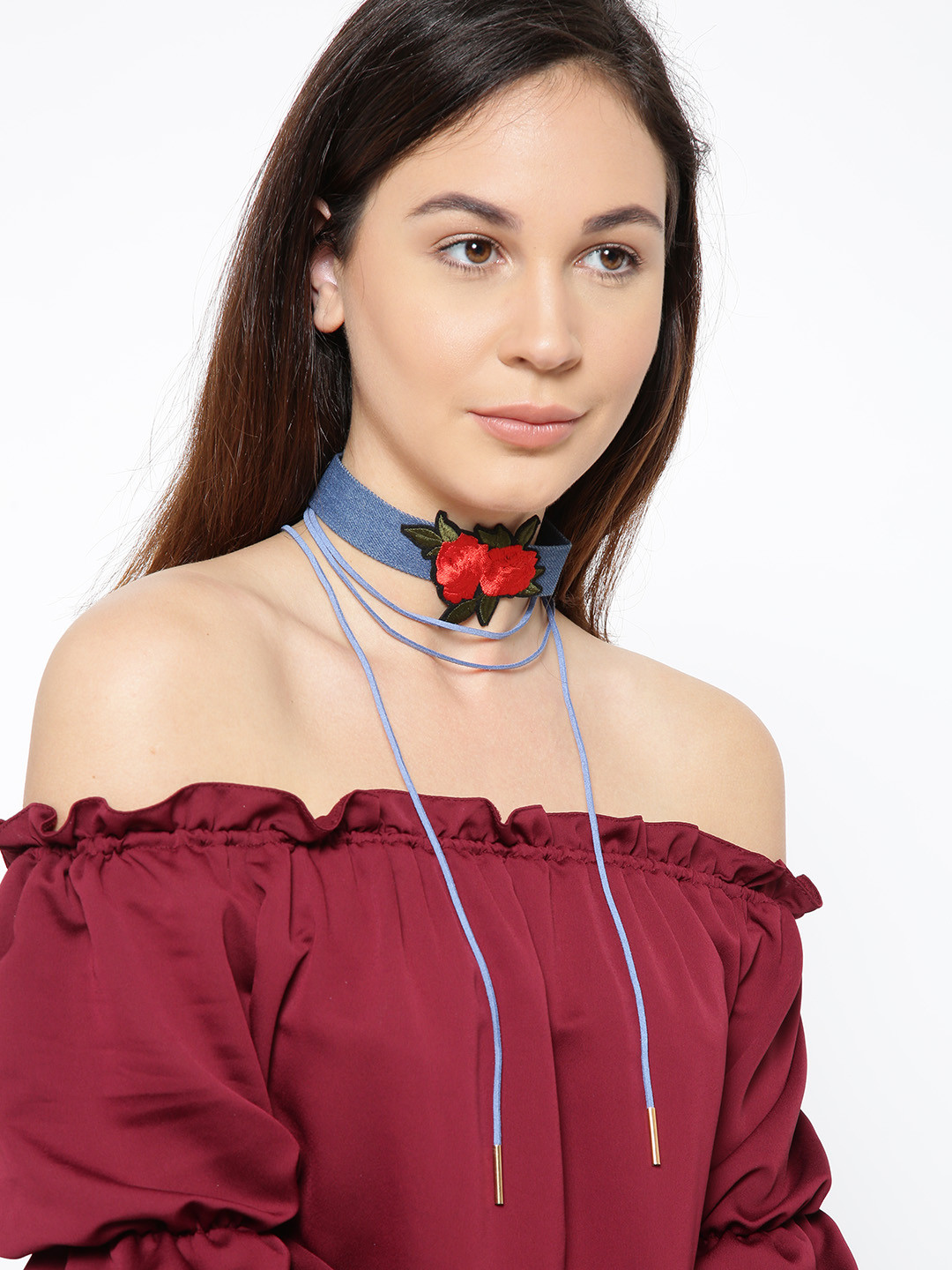 Jewels Galaxy Set of 2 Blue Handcrafted Necklaces