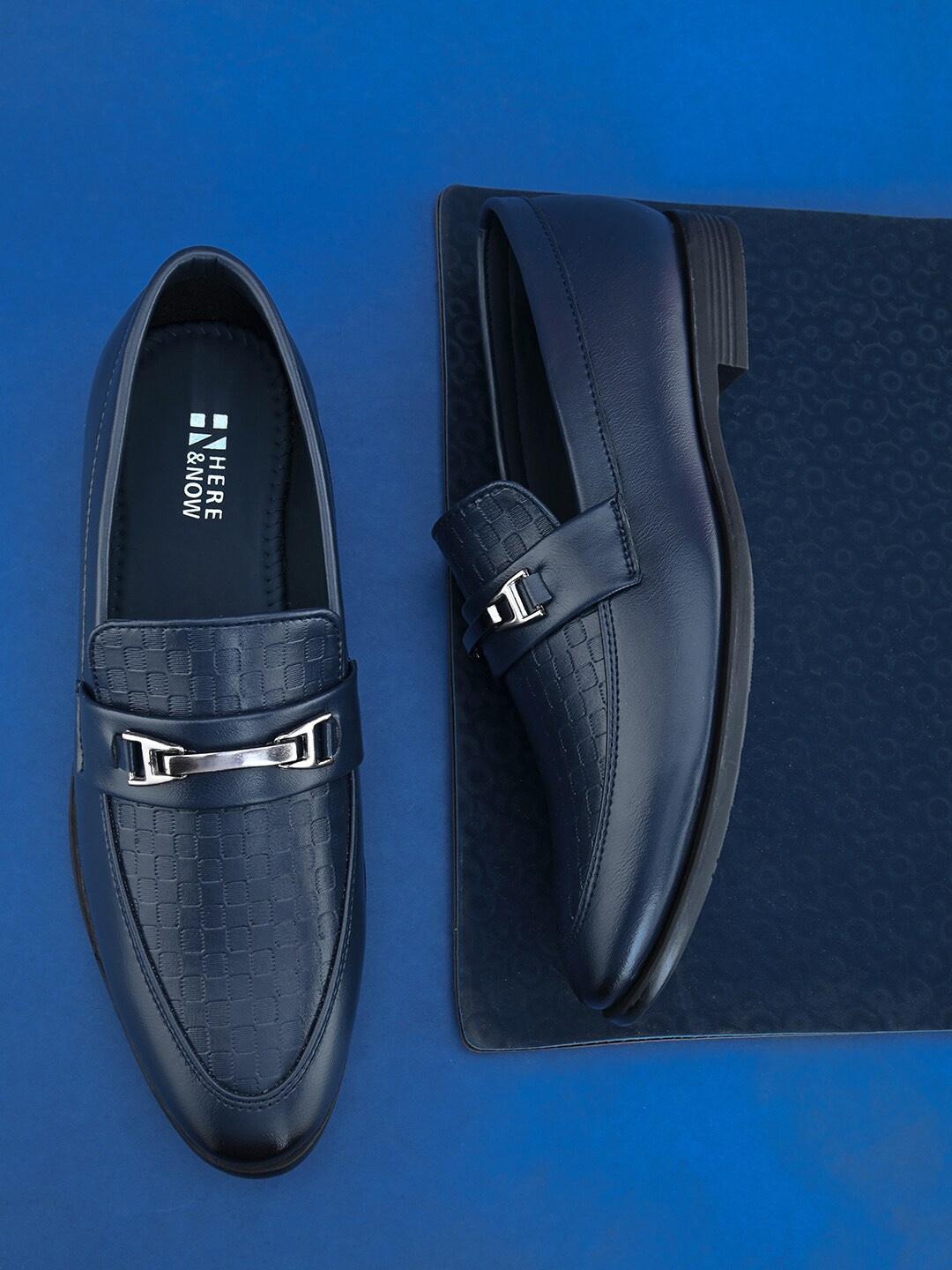 Mens navy blue loafers shoes shop
