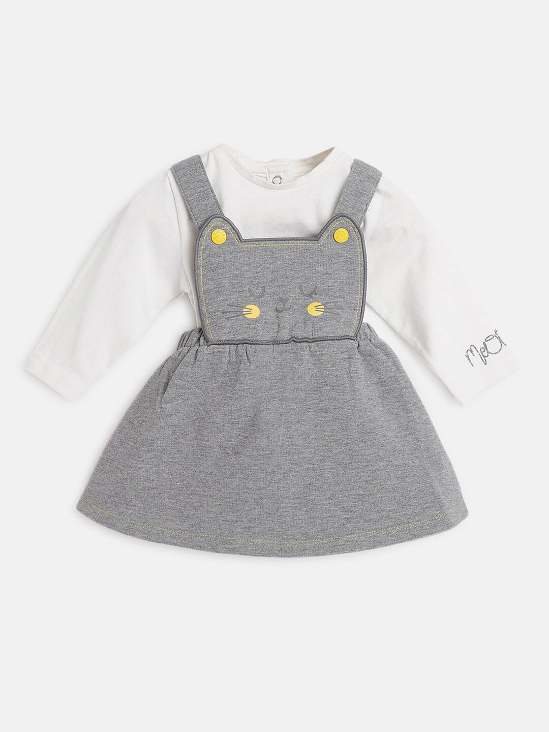Chicco Girls Round Neck Pinafore Skirt With T-Shirt