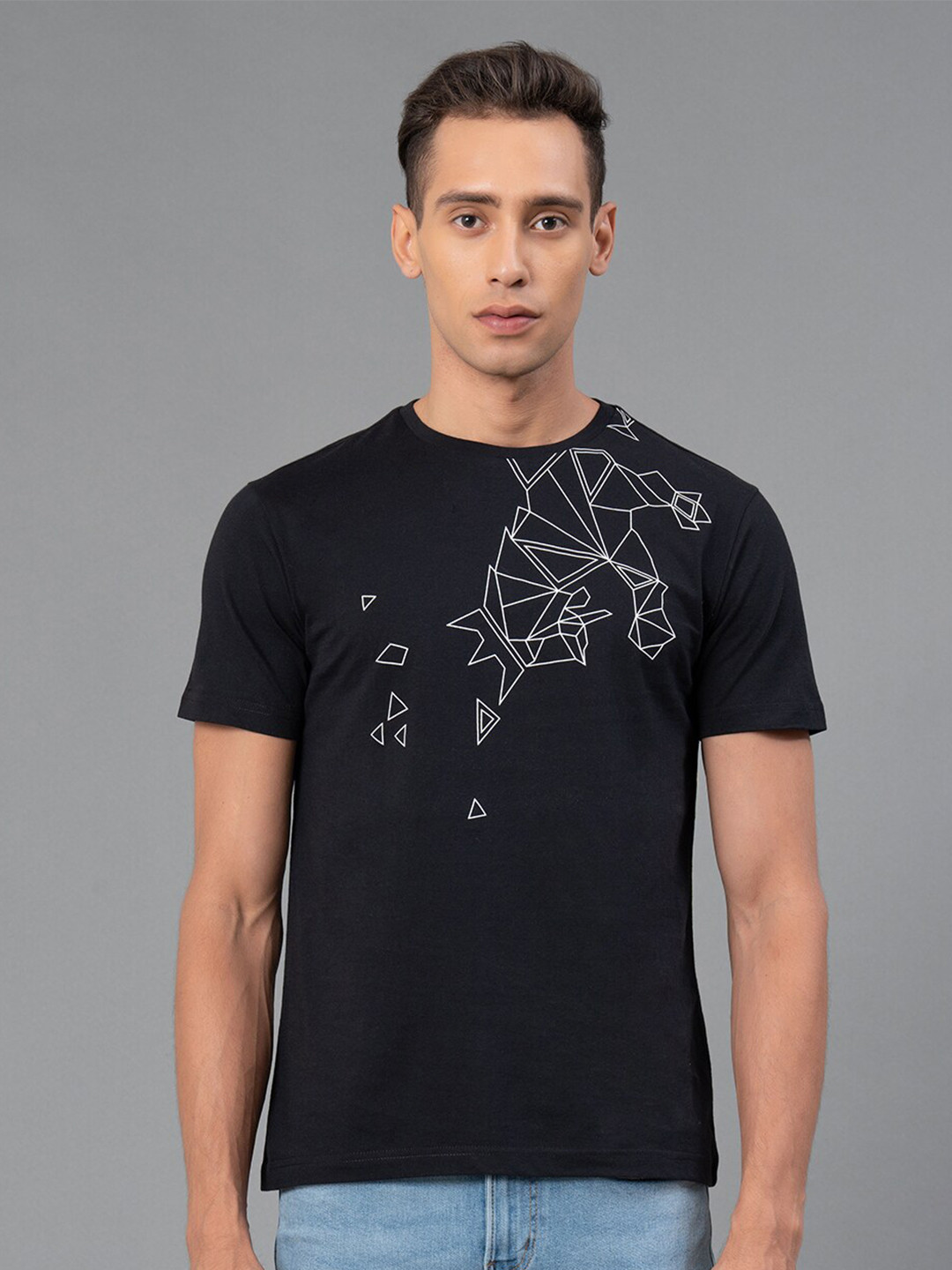 Red Tape Graphic Printed Pure Cotton T-shirt