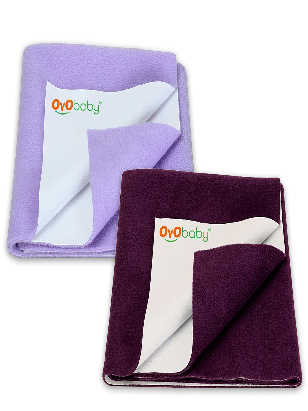OyO Baby Pack of 2 Plum & Violet Waterproof Dry sheet Polycotton Mattress Protector