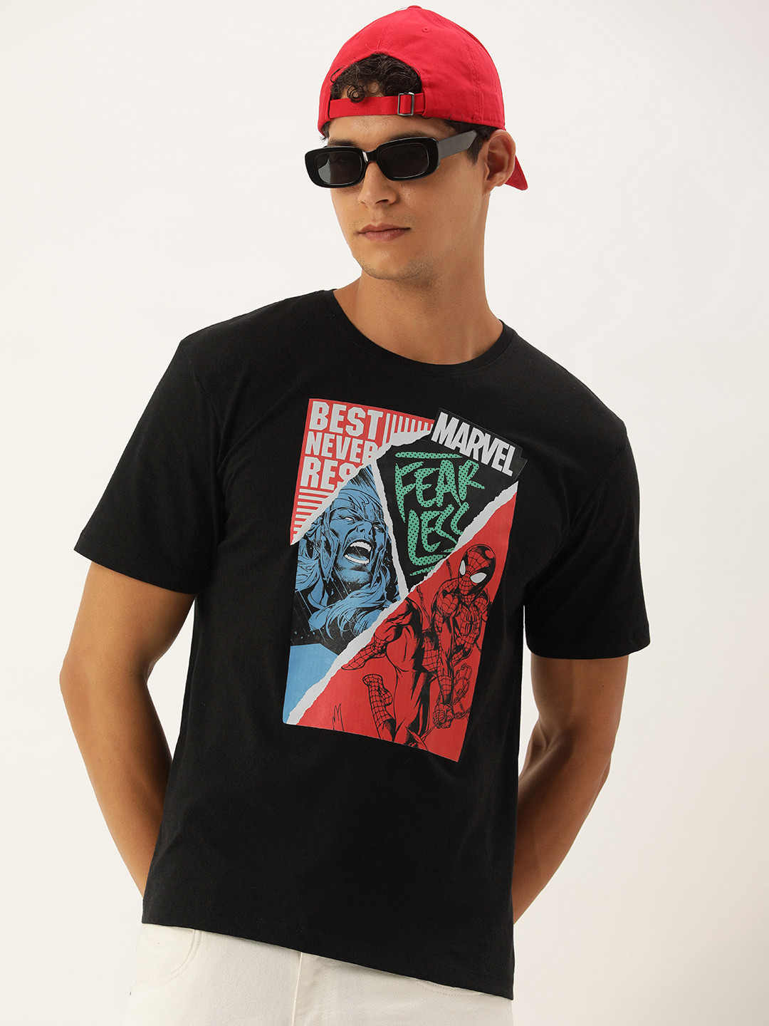 Kook N Keech Marvel Men Spider-Man Printed T-shirt