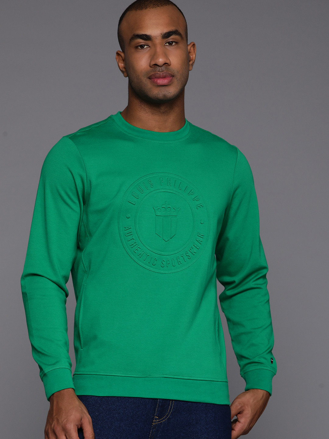 Louis Philippe Sport Embossed Print Sweatshirt