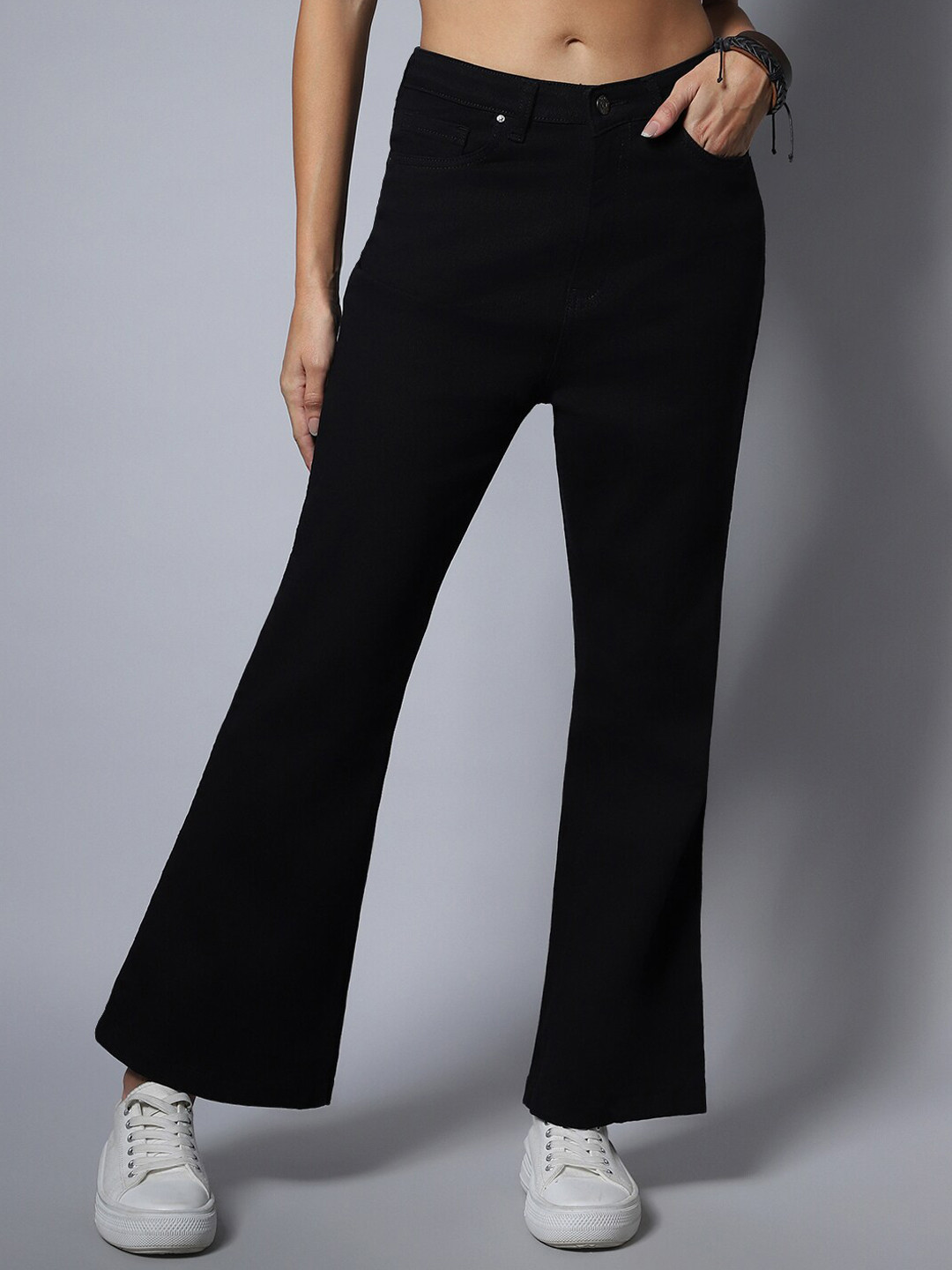 High Star Stretch Flare Fit Clean Look Jeans