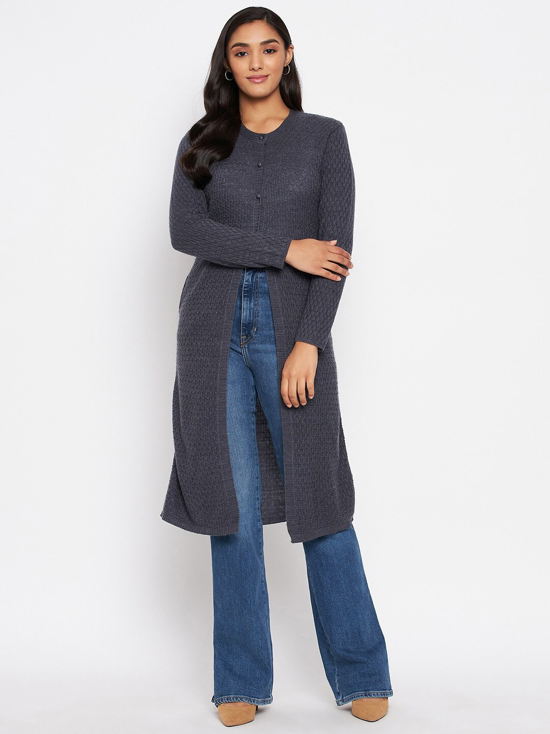 CLAPTON Boucle Woollen Longline Cardigan