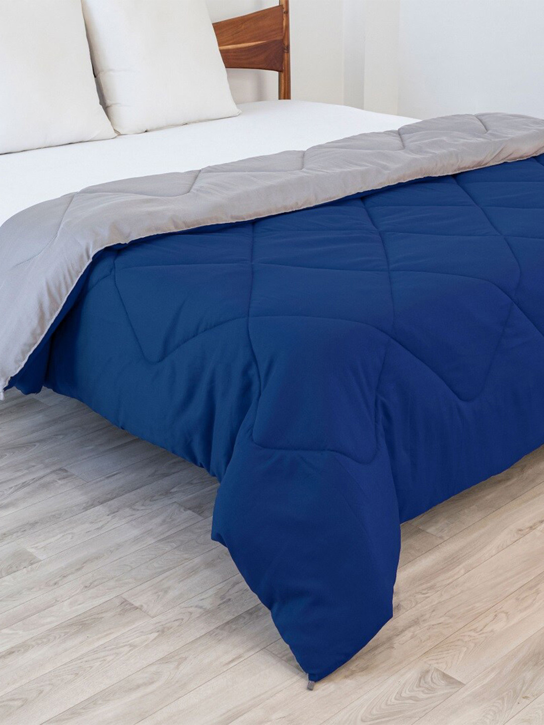 HOMEMONDE Blue & Grey Reversible Mild Winter Double Bed Comforter