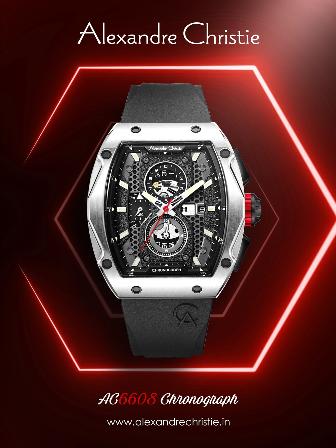 Alexandre Christie Men Stainless Steel Analogue Watch 6608MCRTBBA