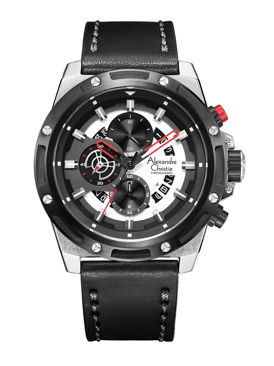 Alexandre Christie Men Leather Textured Straps Analogue Watch 6506MCLTBSL