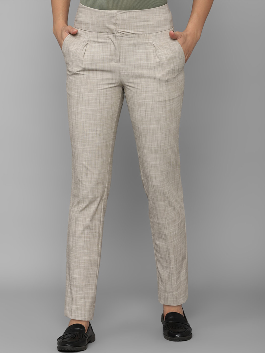 Allen Solly Woman Abstract Printed Pleated Trousers