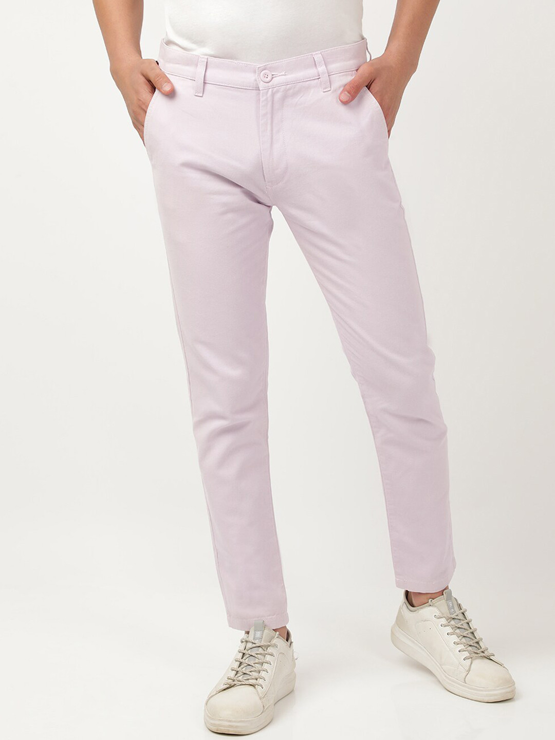 Hardsoda by The Indian Garage Co Men Mid Rise Slim Fit Cotton Trousers