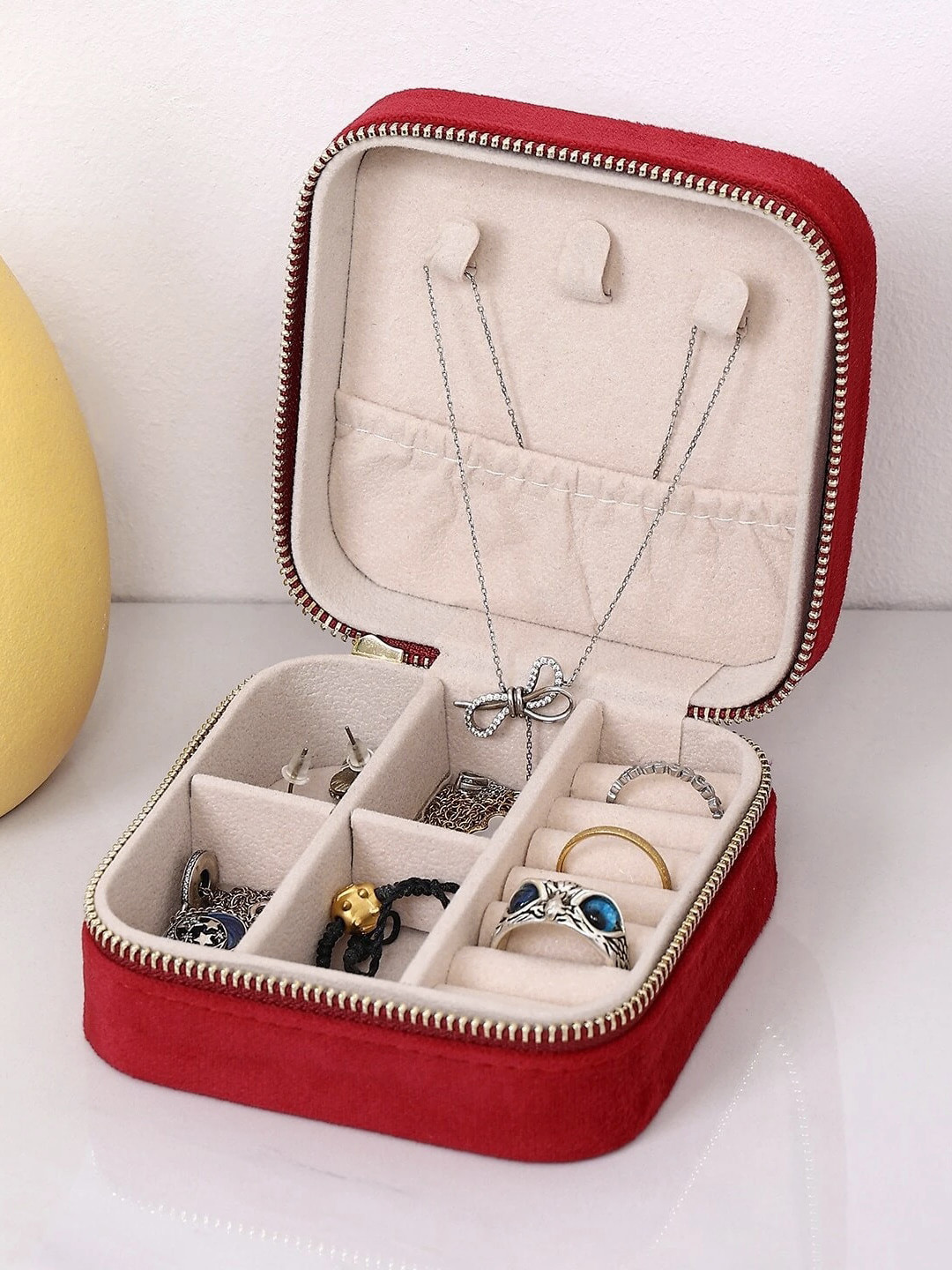 YouBella Red Jewellery & Make Up Organiser