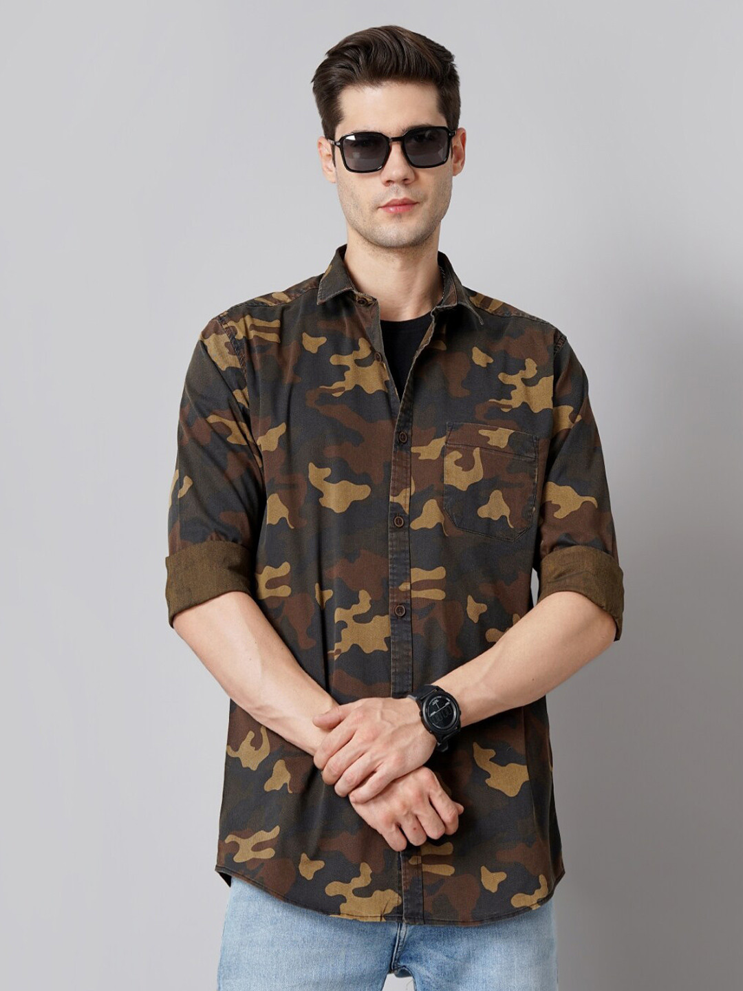 PAUL STREET Standard Camofaluge Printed Casual Shirt