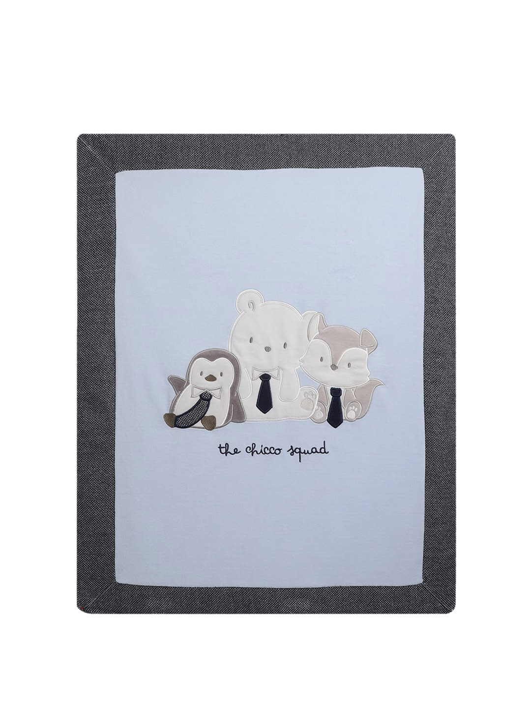 Chicco Blue & Black Mild Winter Single Bed Pram Blanket