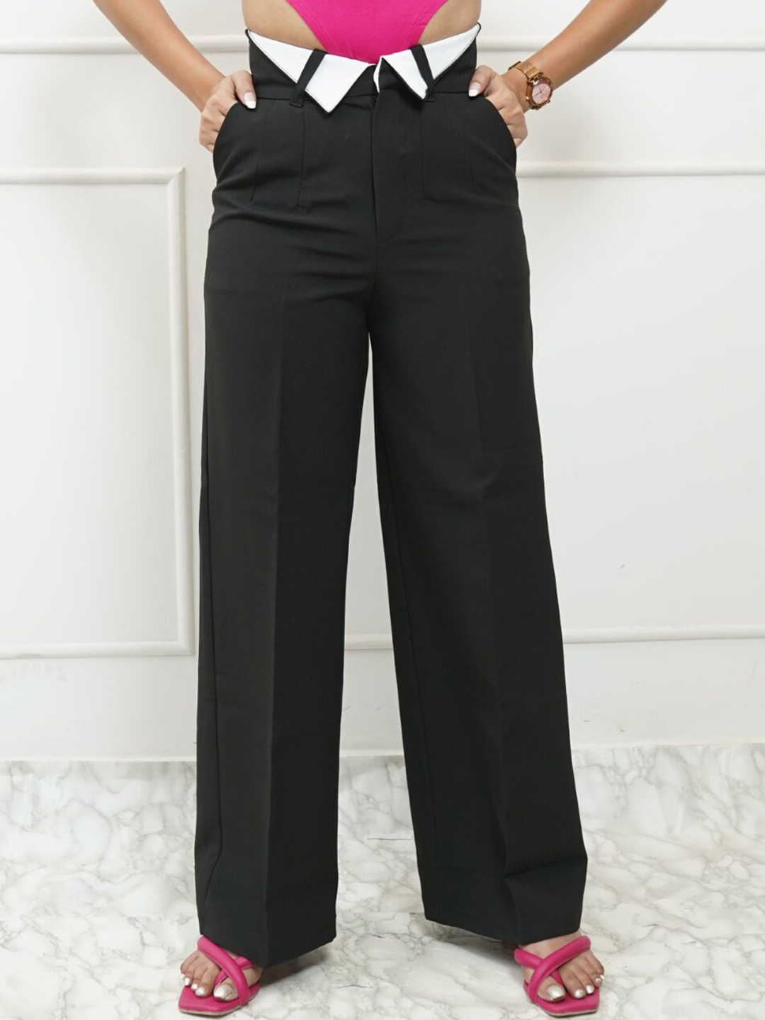 StyleAsh Shoulder Straps Bodysuit With Trousers