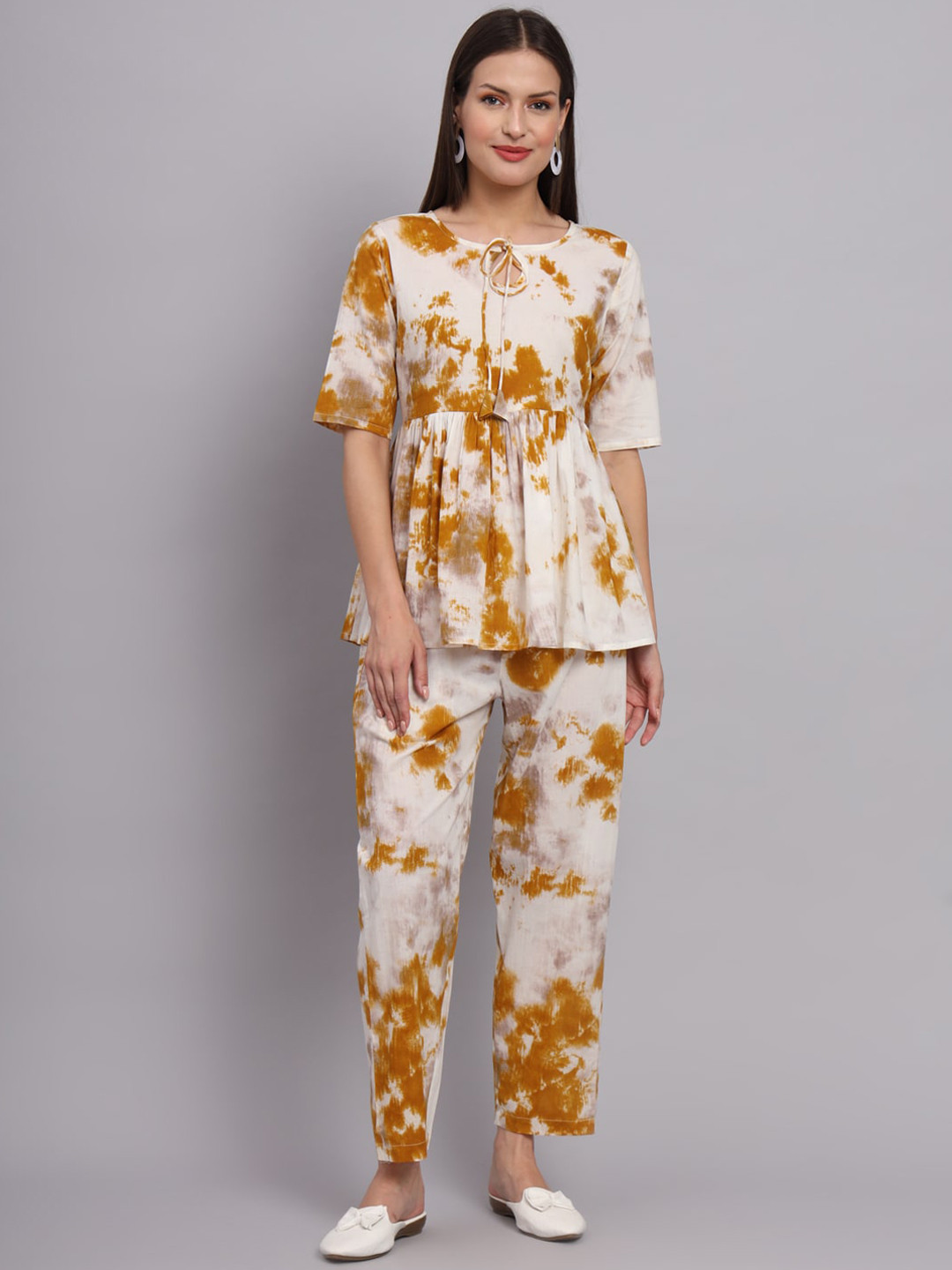 DECKEDUP Tie & Dye Printed Top & Trousers