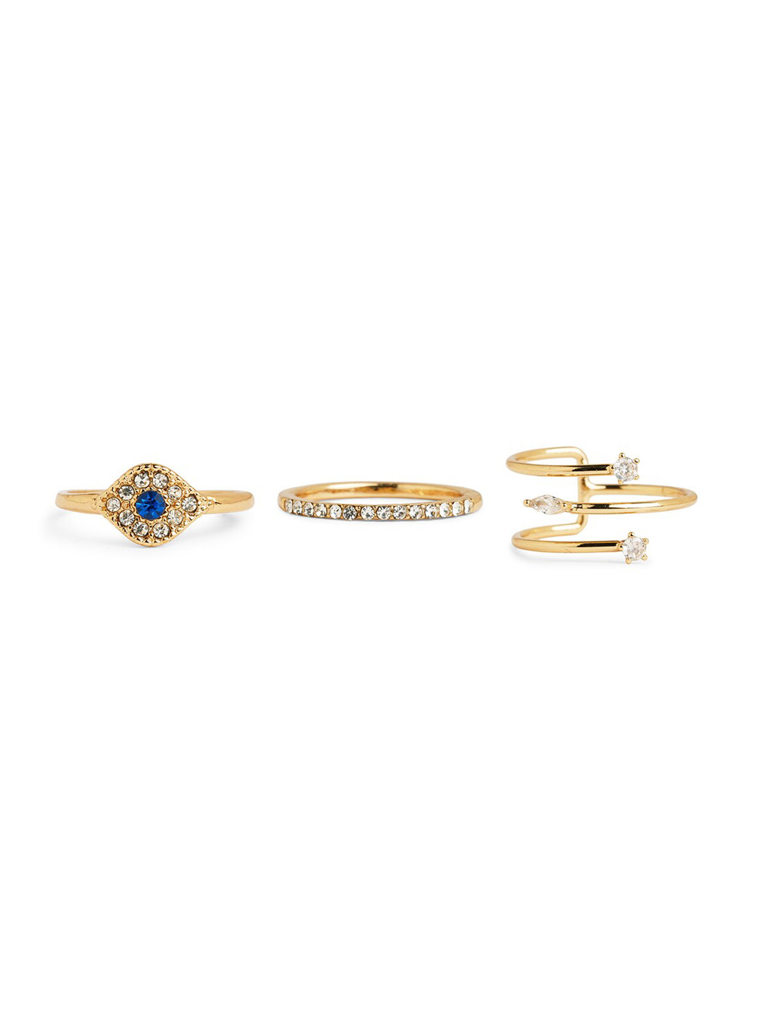 ALDO Women Set of 3 Stone Studded Finger Rings