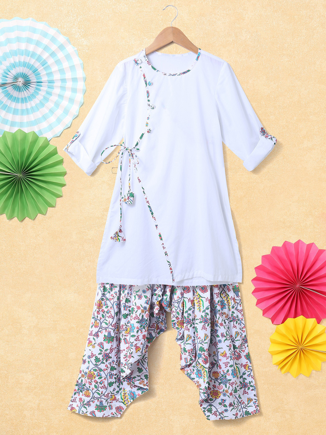 Nino Bambino Boys Pure Cotton Angrakha Kurta with Salwar