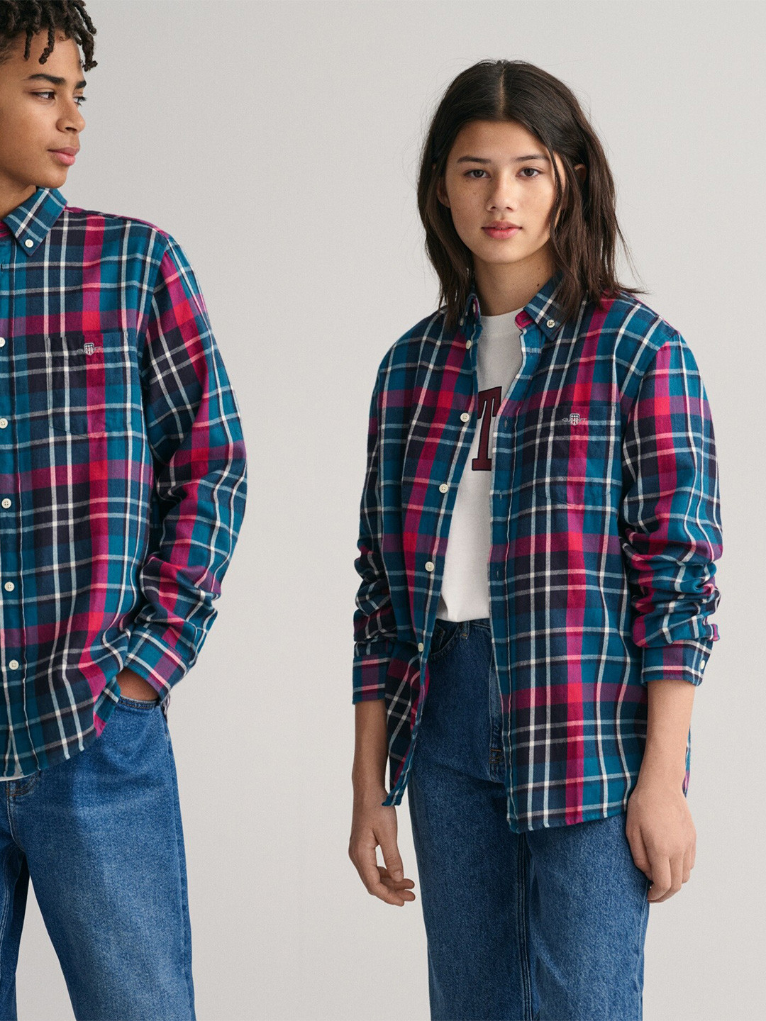 GANT Kids Checked Button-down Collar Pure Cotton Casual Shirt