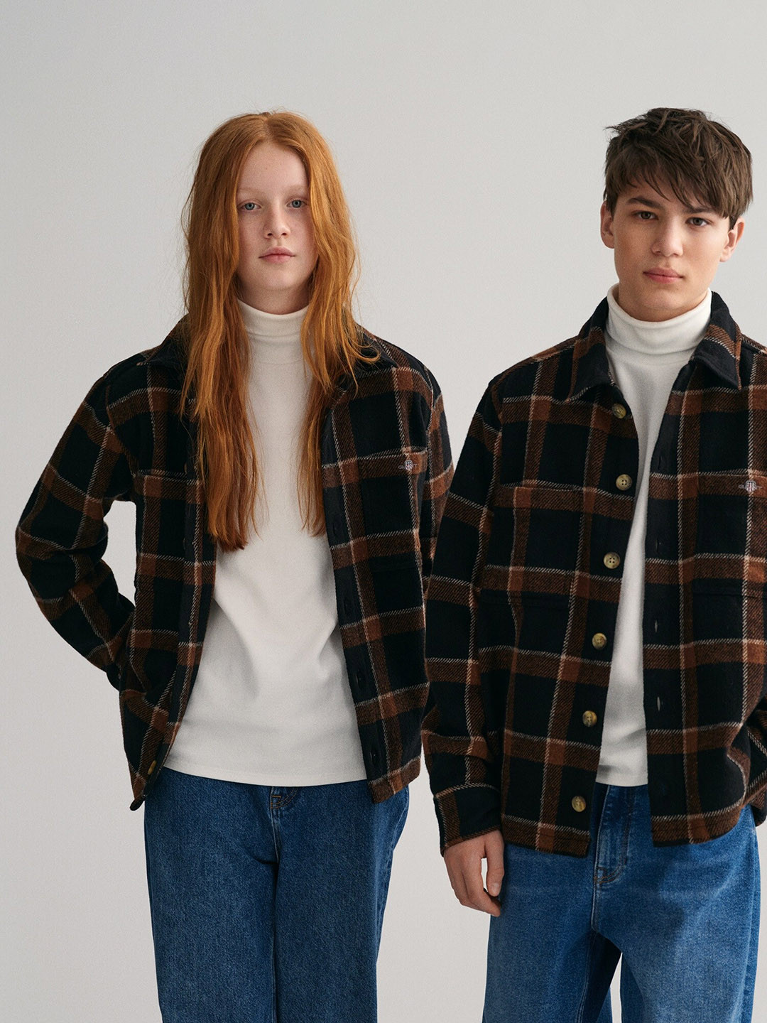 GANT Kids Boxy Checked Spread Collar Casual Shirt