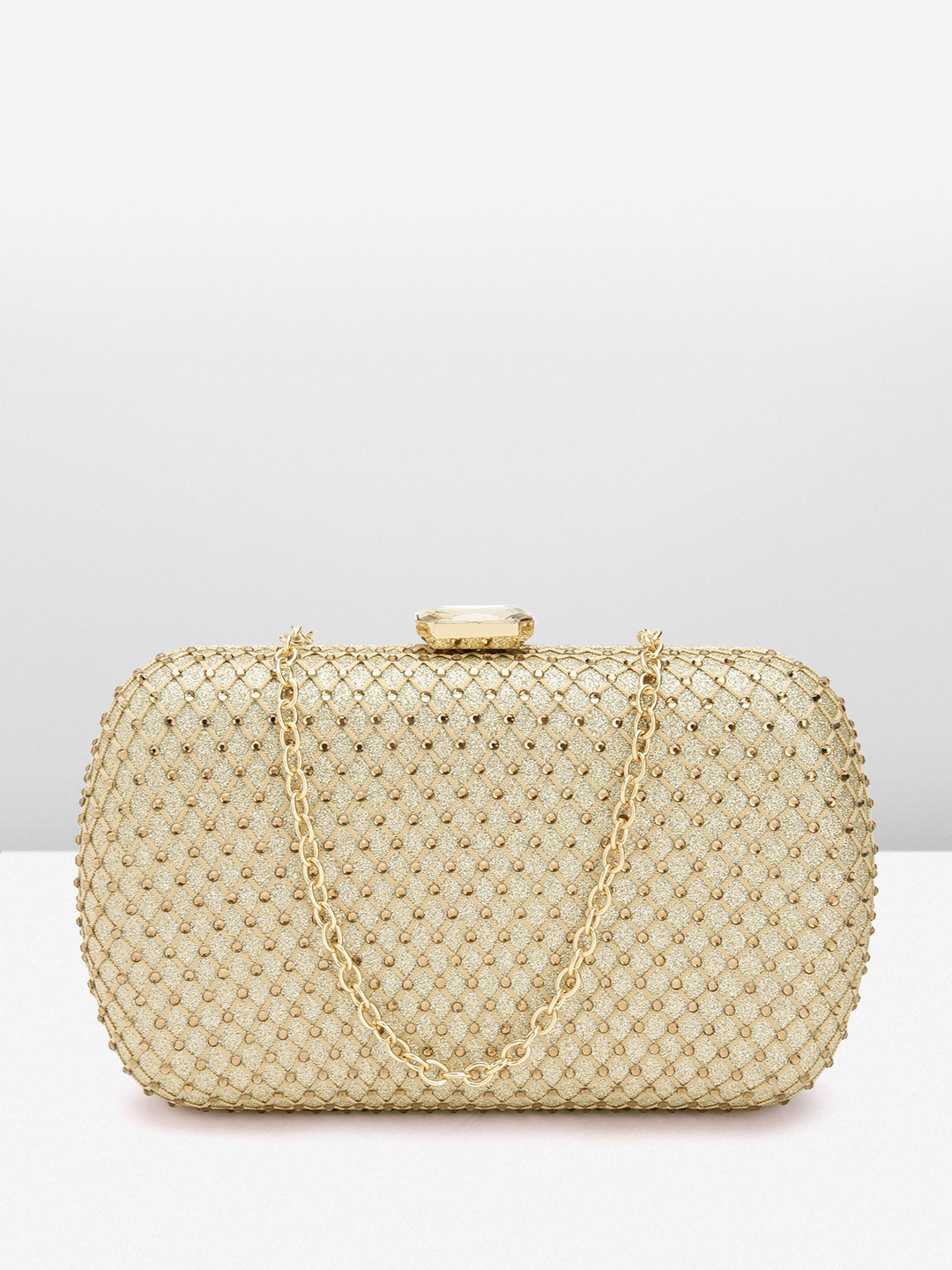 Lino Perros Women Embellished Box Clutch with Glittery Effect