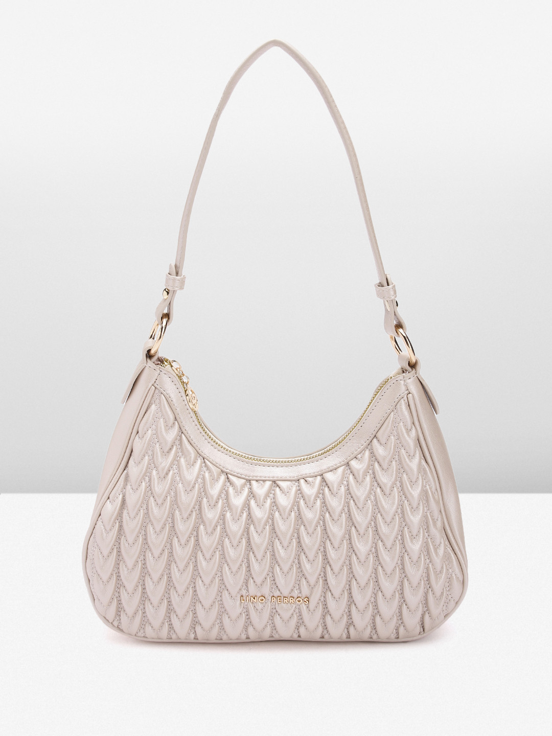 Lino Perros Structured Baguette Heart Quilted Bag