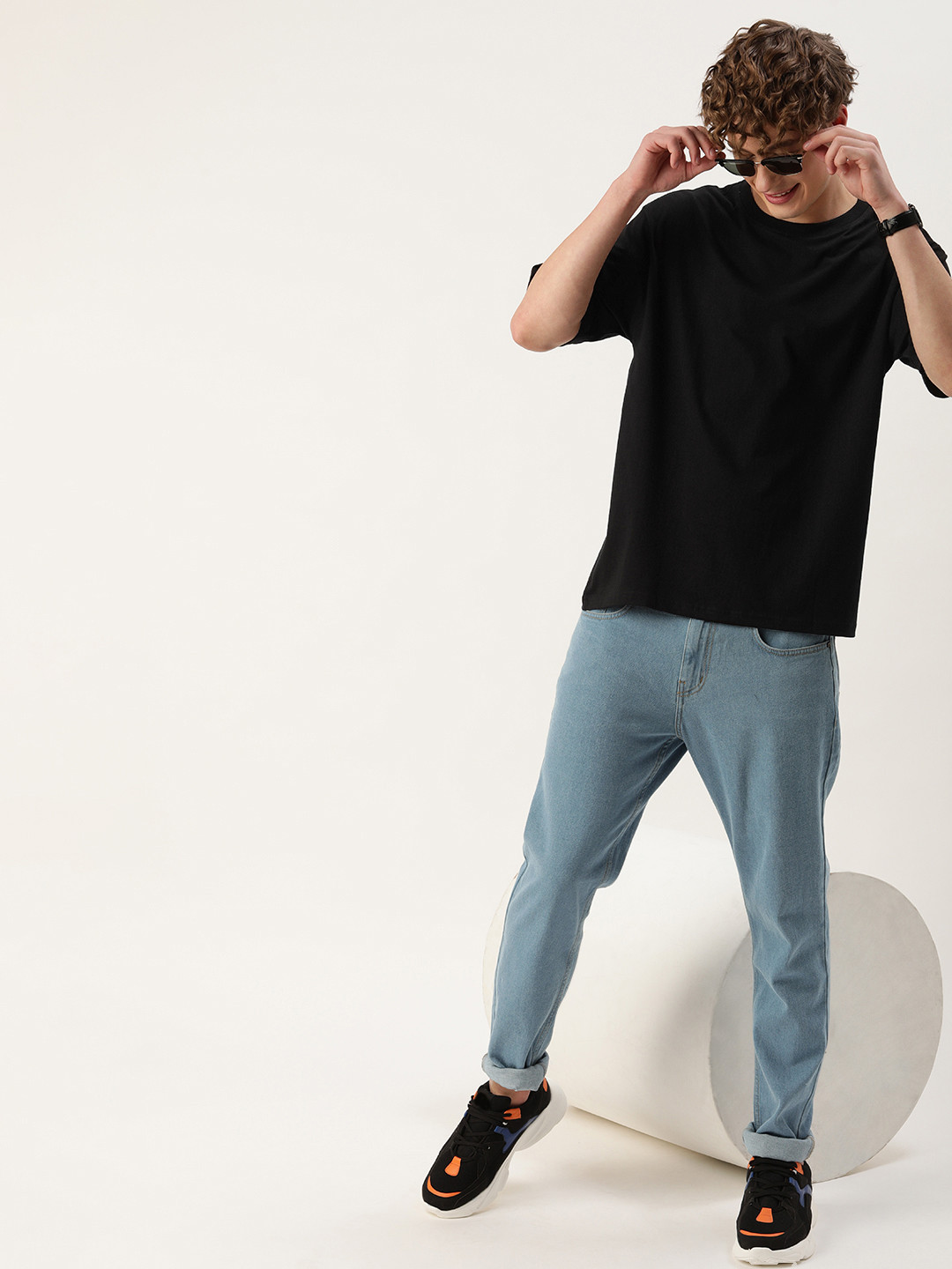 Mast & Harbour Men Solid Cotton Bio Finish T-shirt