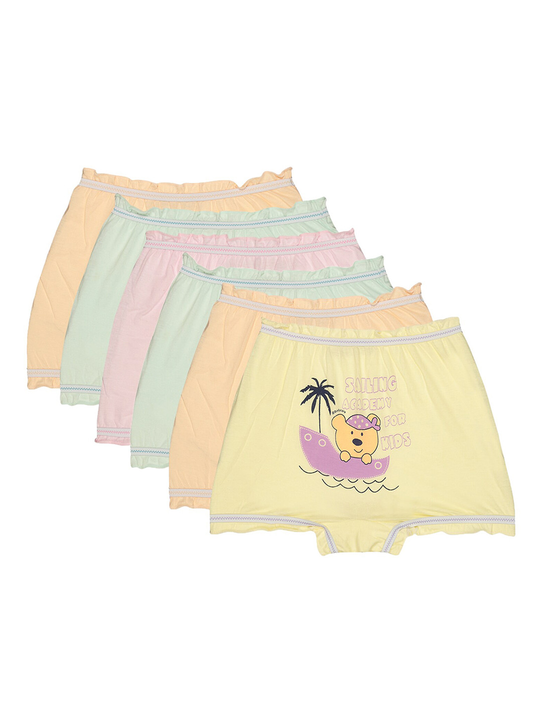 DYCA Kids Pack Of 6 Assorted Printed Cotton Boxer Style Briefs DIA705-PK001_P6