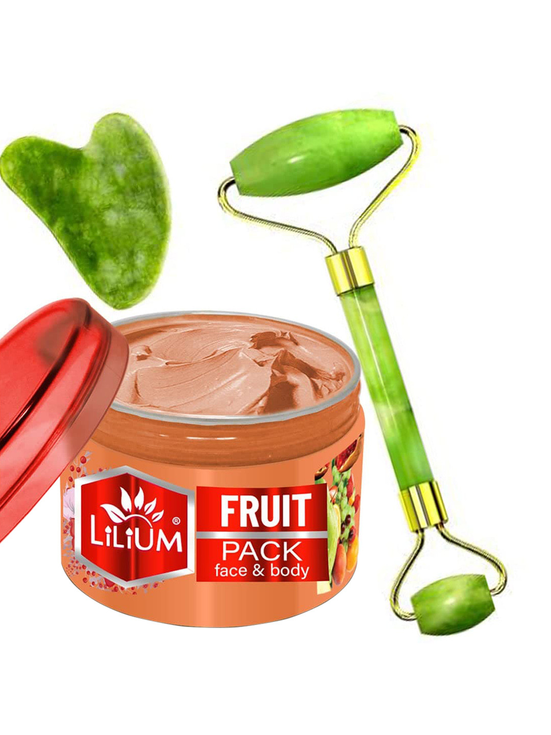 Lilium Fruit Face Pack & Double Side Face Roller With Guasha - 250g