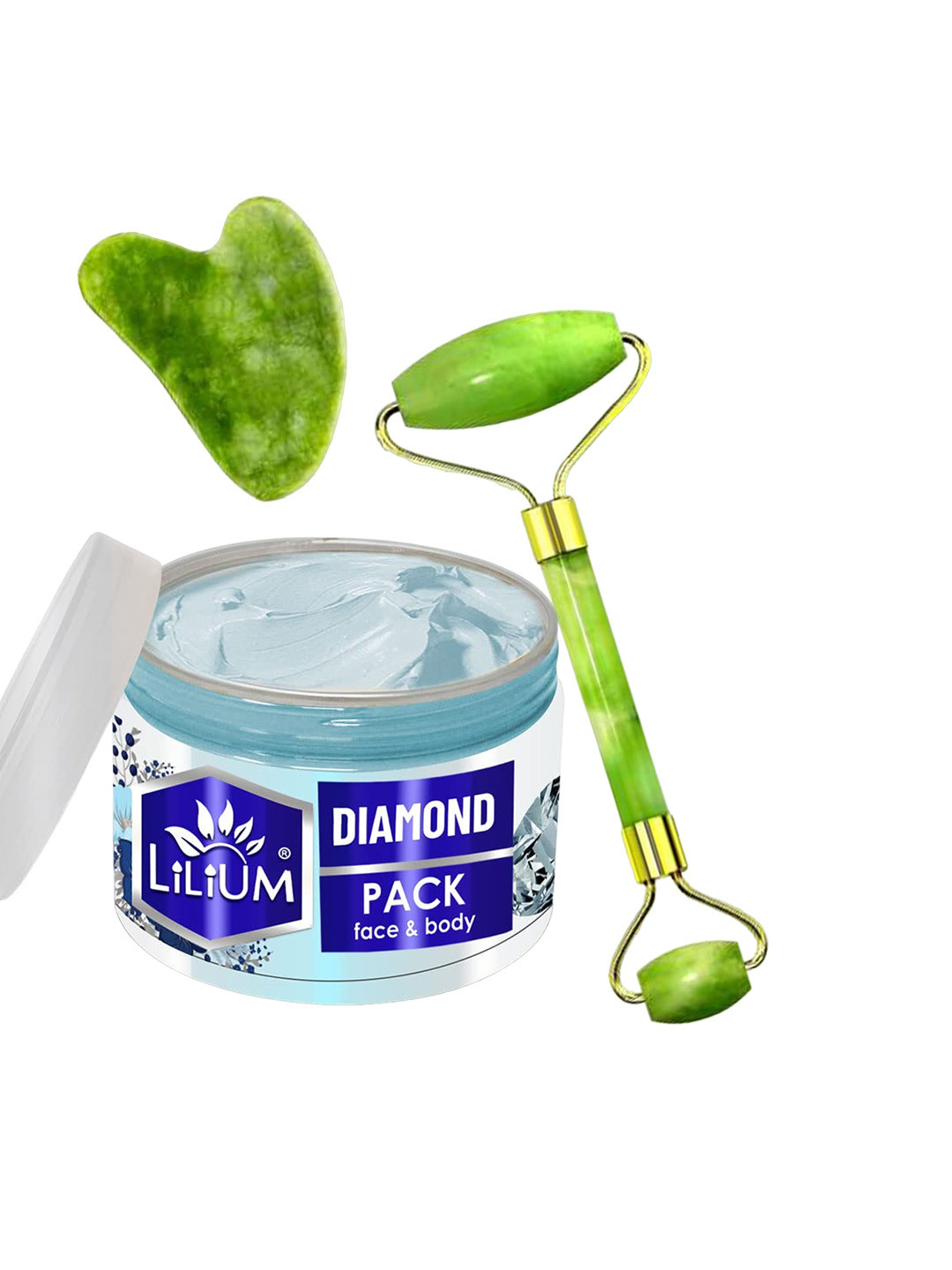 Lilium Diamond Face Pack & Double Side Face Roller With Guasha - 250g