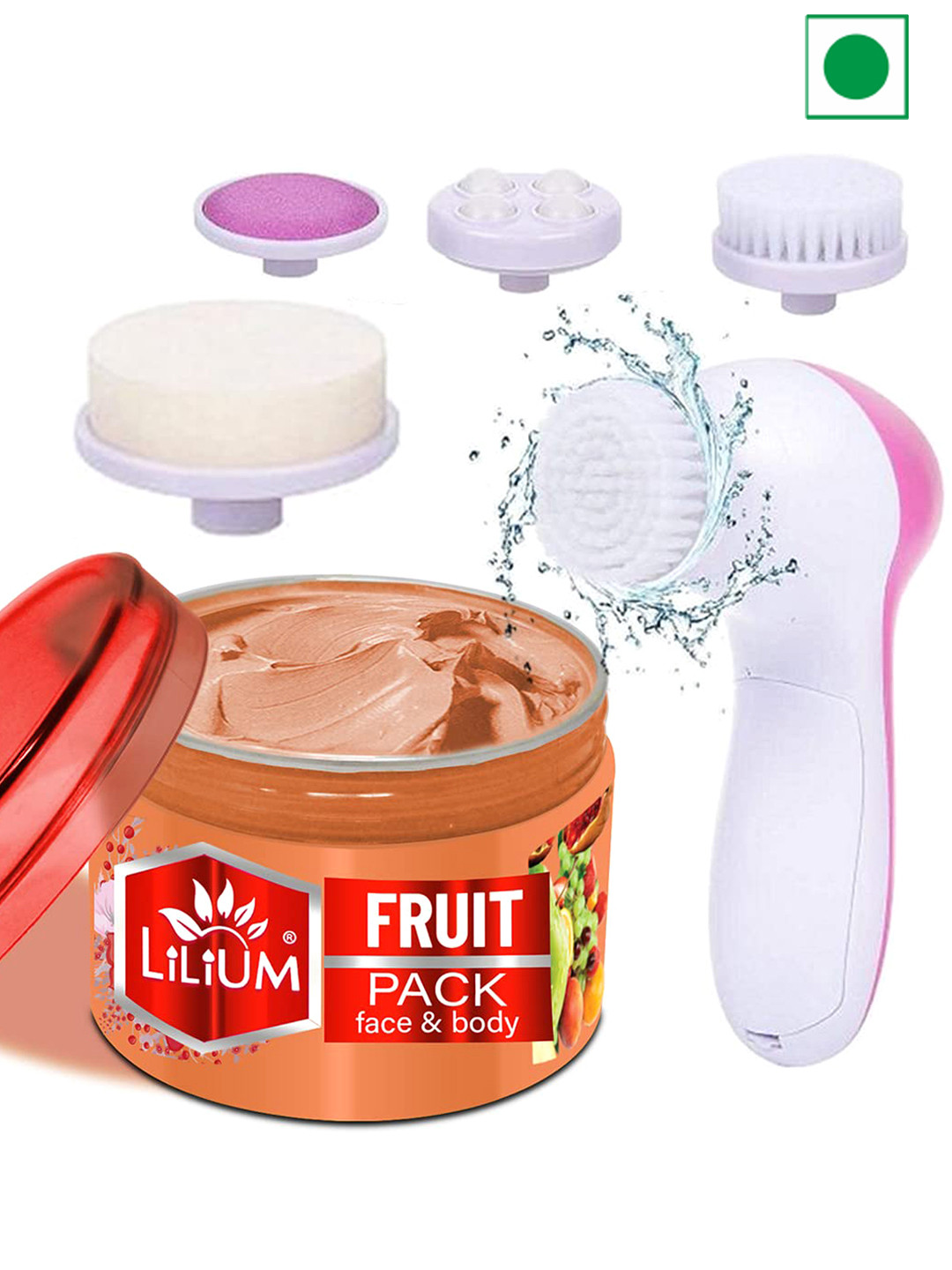 Lilium Set of Fruit Face & Body Pack - 250 g & Multifunction 5-in-1 Massager