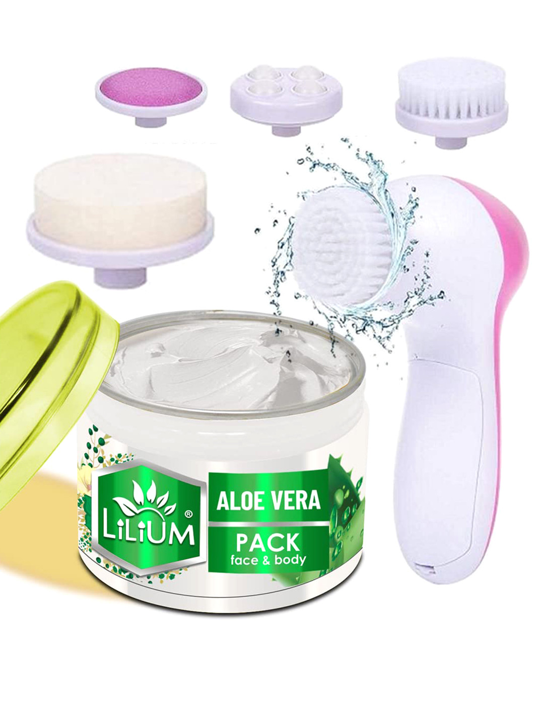 Lilium Aloe Vera Face Pack & Multifunction 5in1 Massager (250g)