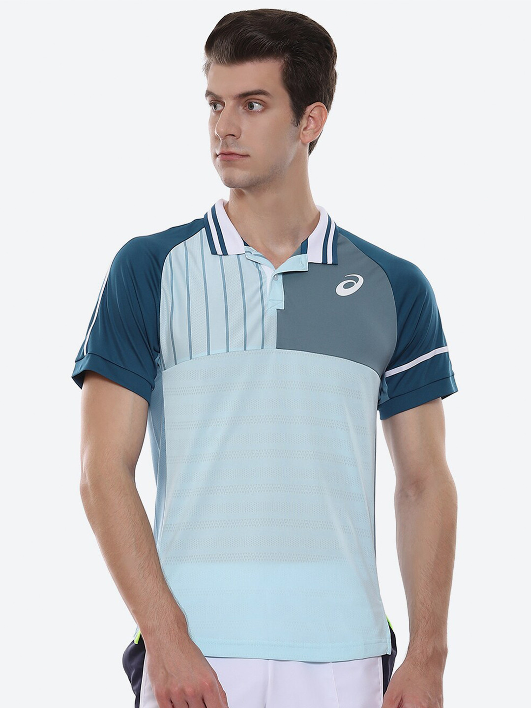 ASICS Match Polo Collar Colourblocked Sports Tshirts