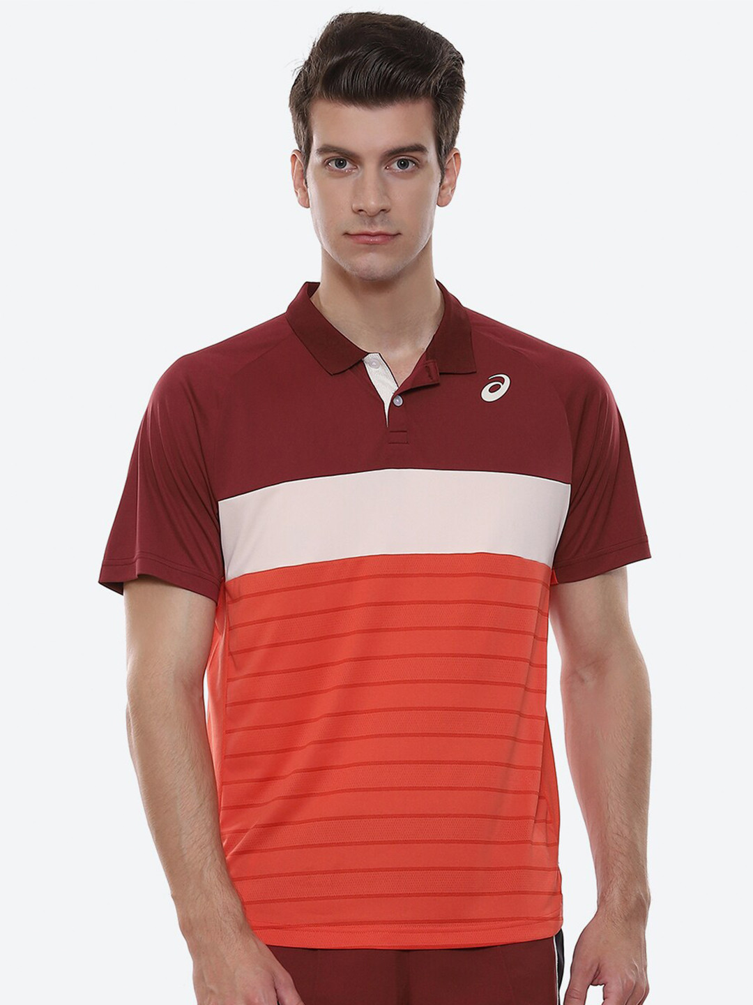 ASICS Colourblocked Court Polo Collar Sports T-shirts