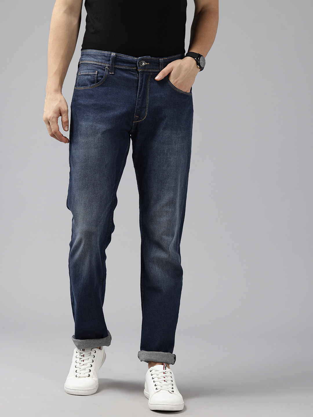 Pepe Jeans Men Holborne Regular Fit Mid Waist Straight Leg Jeans