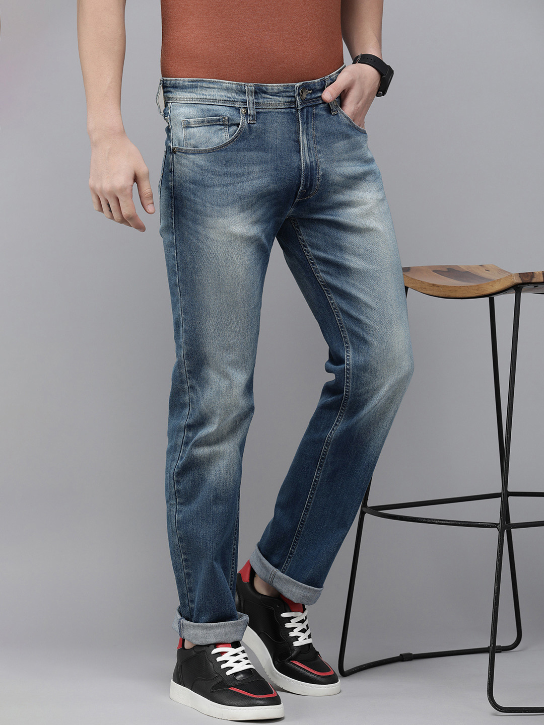 Pepe Jeans Men Holborne Heavy Fade Stretchable Mid-Rise Jeans