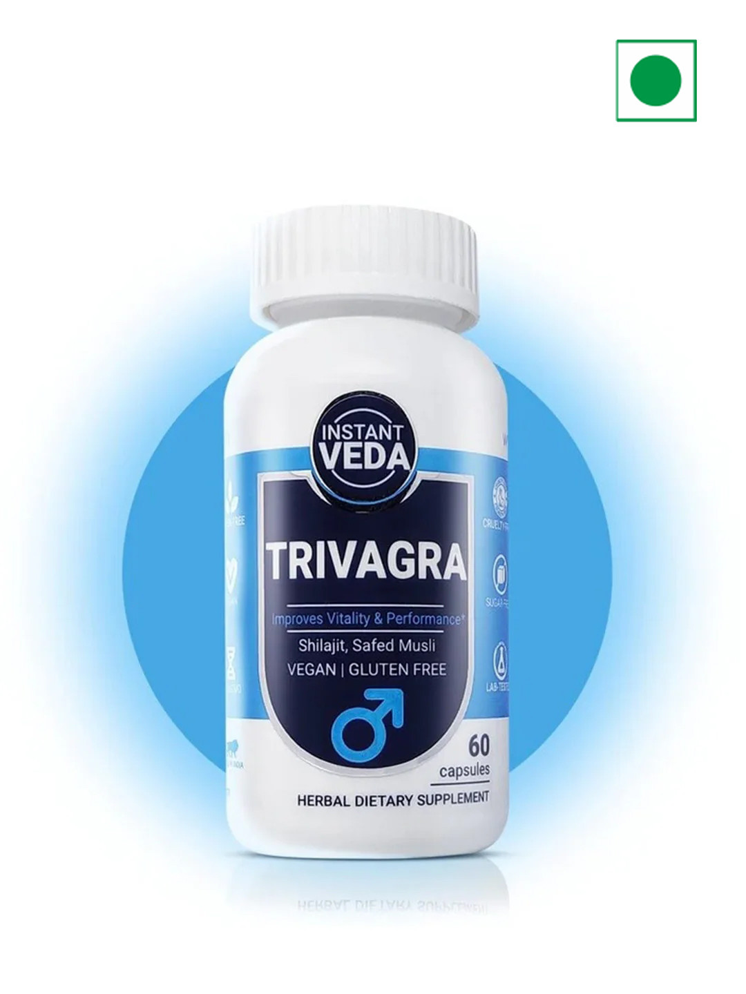 Instant Veda Men Trivagra Capsules with Shilajit, Kesar & Safed Musli - 60 Veg Capsules