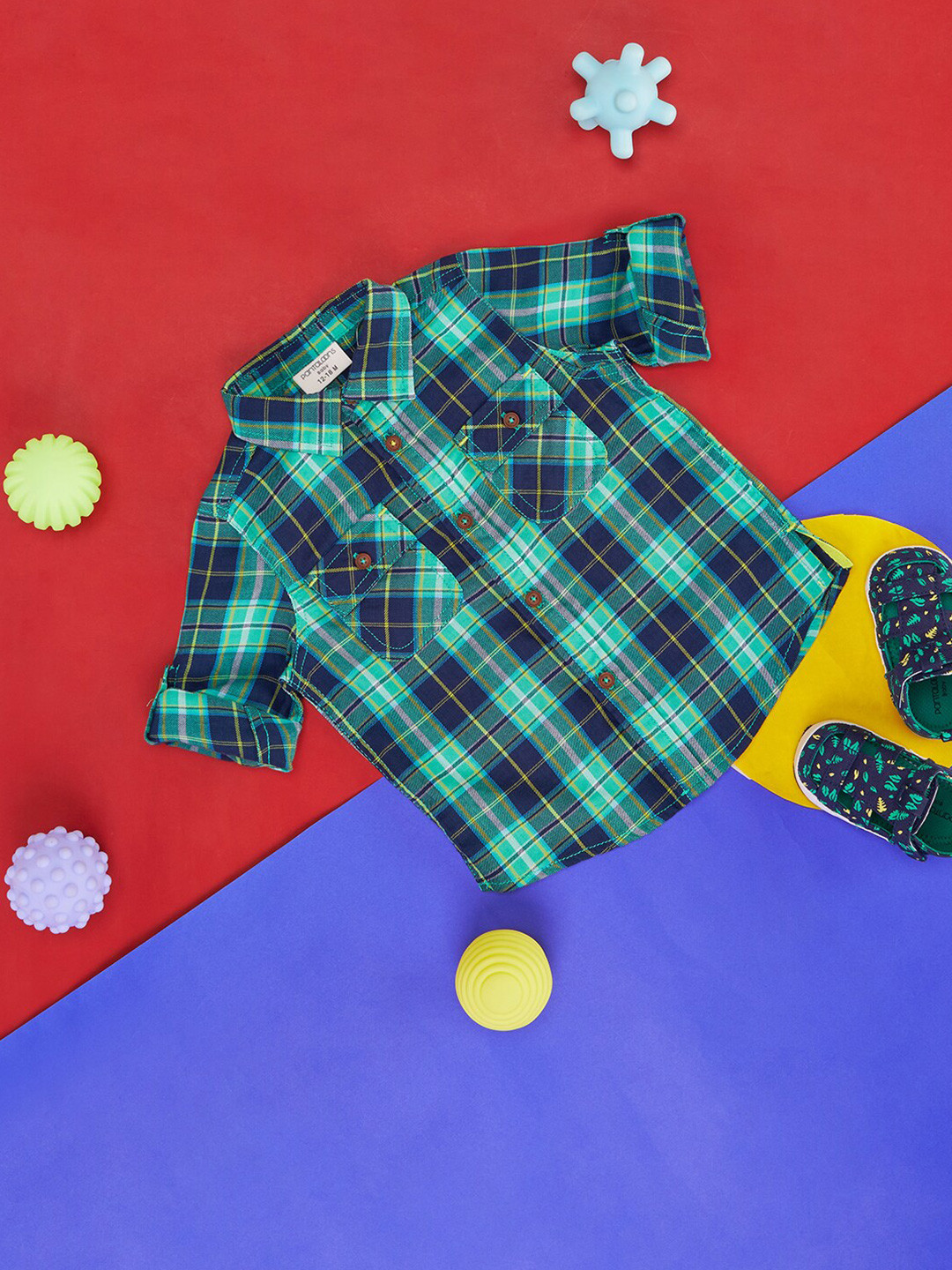 Pantaloons Baby Boys Checked Cotton Casual Shirt