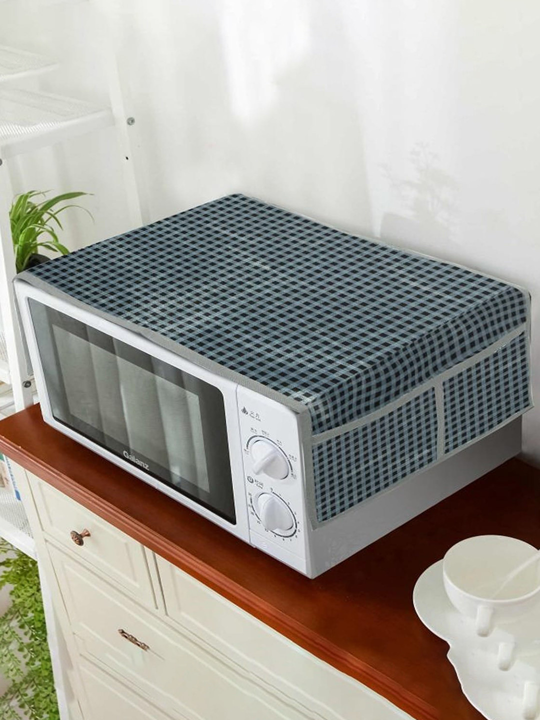 Dakshya Industries Grey Printed Microwave Oven Cover