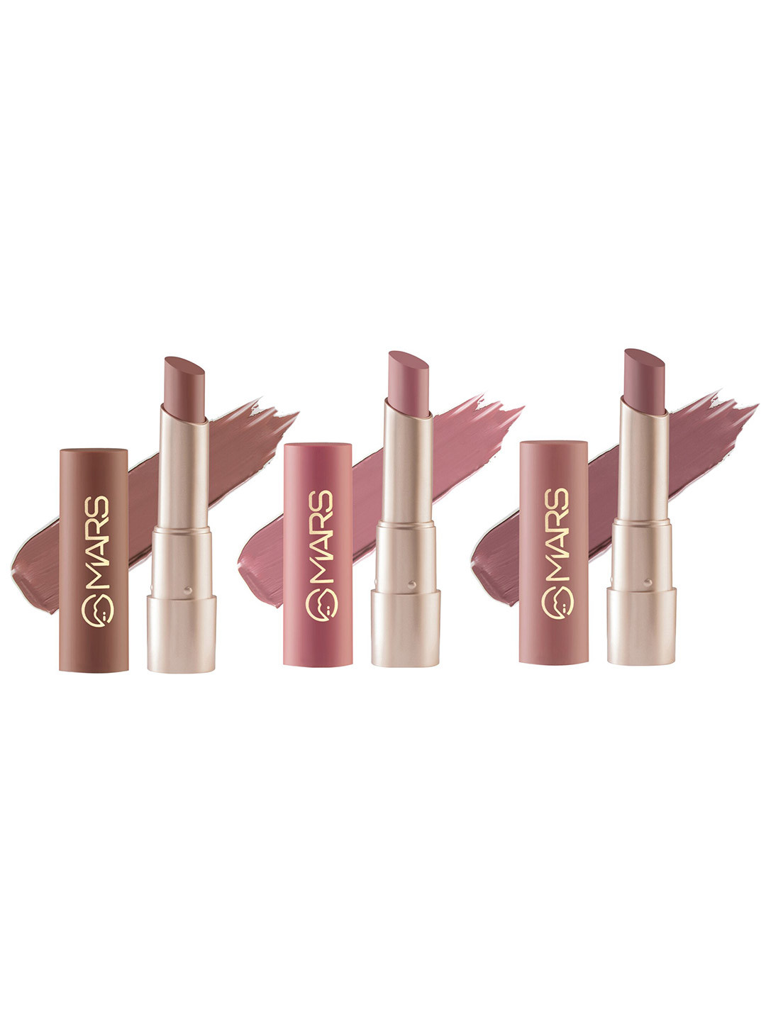 MARS Set of 3 Creamy Matte Highly Pigmented Lipstick - Shade 10-11-12