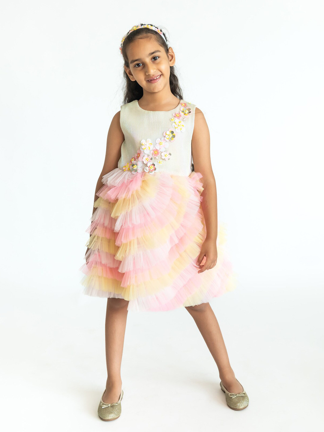 A Little Fable Girls Layered A-Line Dress